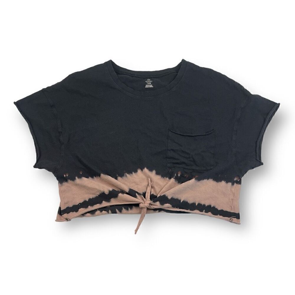 Offline by Aerie Tie Dye Cropped Front Tie T Shirt Size Large